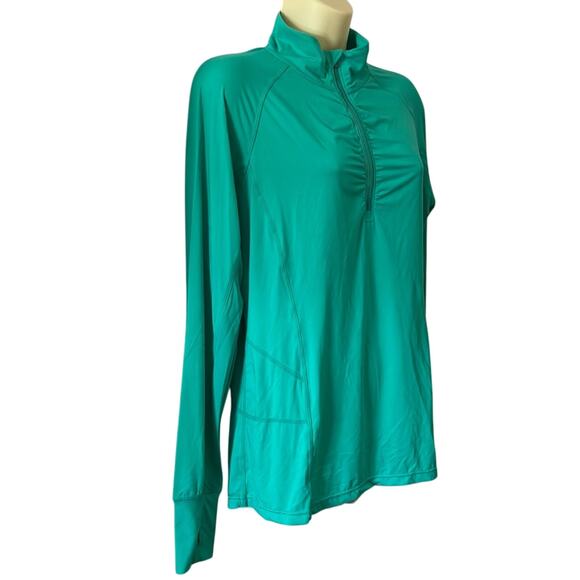 Tangerine Jade Lightweight Long Sleeve Athletic Slinky Knit Top Woman Large NWT - Picture 2 of 9